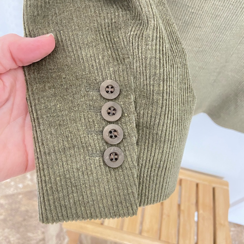 Bernard Zins Made in France Olive Green Women's Blazer Cashmere and Silk - Picture 9 of 10